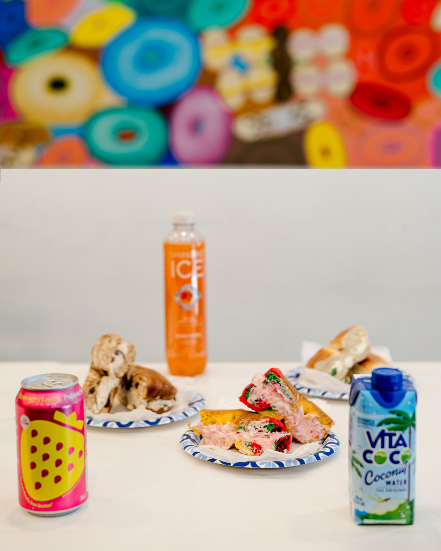 Bagels, Sparkling Ice, Poppi and Vita Coco