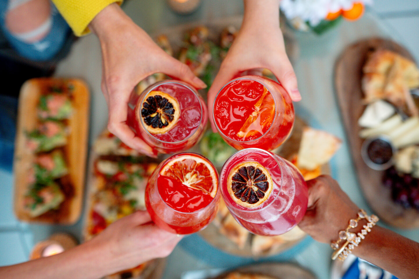 Best NYC Summer Restaurants Sandbar Aperol Spritz Cheers