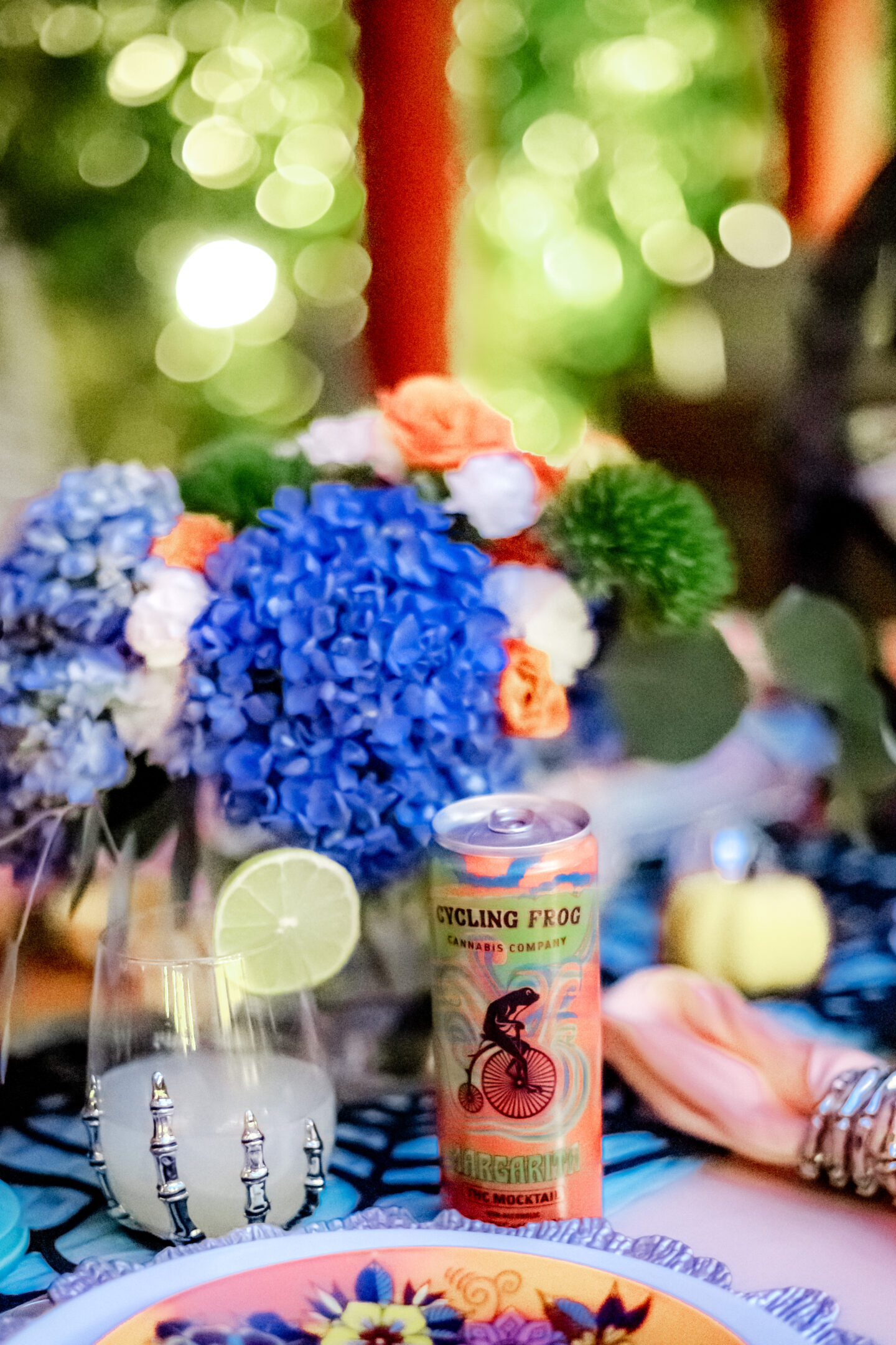 Summerween Party: Cycling Frog Margarita and Pottery Barn Skull Wine Glass