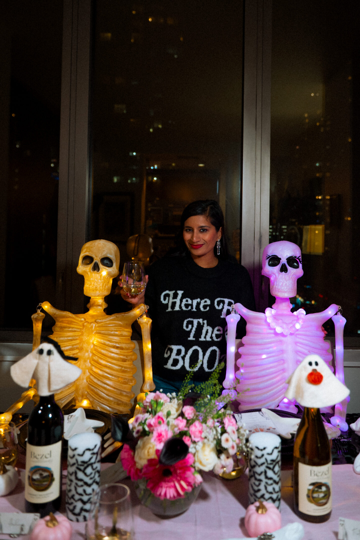 Halloween Dinner Ideas Attire: Ghostly Sweaters. Adult Halloween Party Menu. 