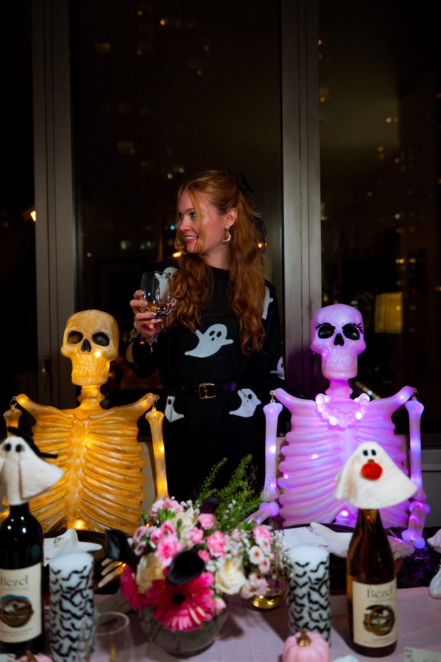 Halloween Dinner Ideas Attire: Ghostly Sweaters. Adult Halloween Party Menu. 